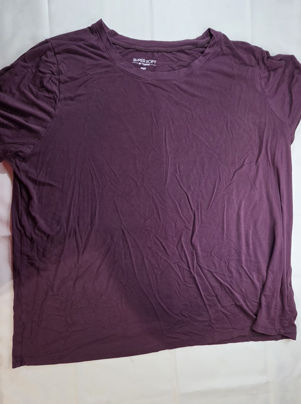 Torrid Women's Super Soft Knits Short Sleeve Burgundy T-Shirt Size 3x Sku 0310